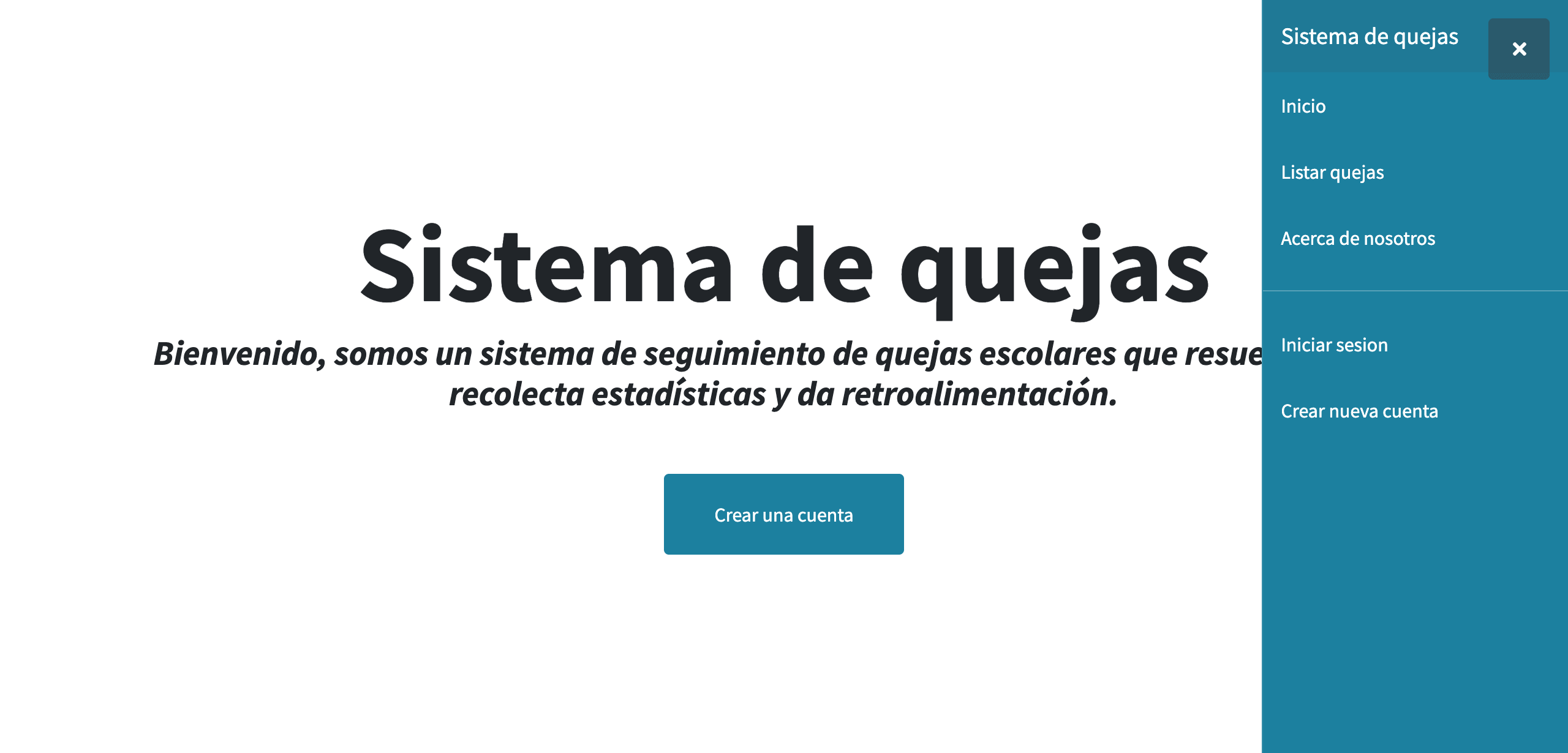 Sistema web de quejas